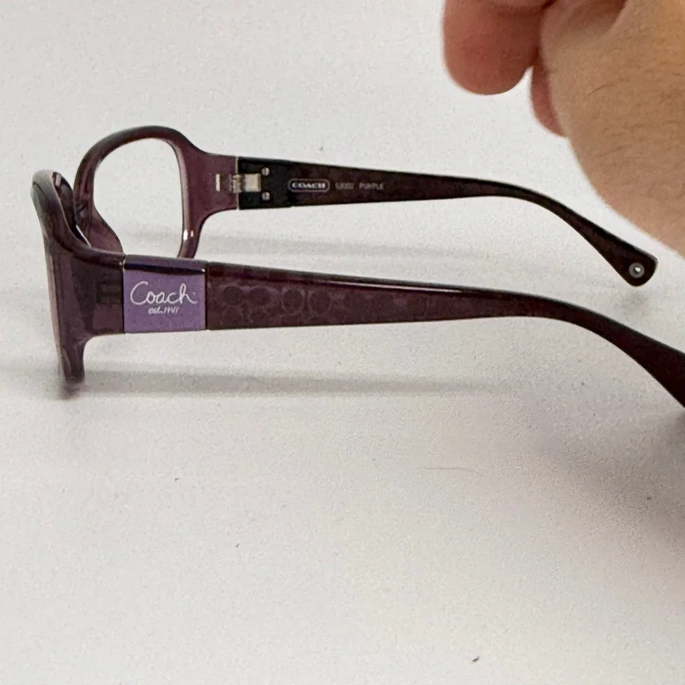 Coach S3002 Purple Signature Monogram Rectangular Eyeglasses Frames 125